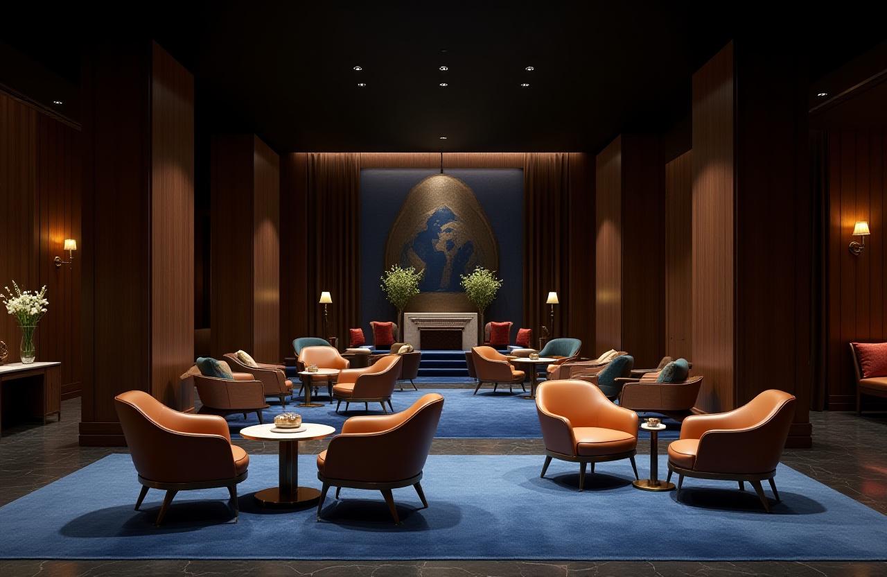 Luxury hotel lobby with bespoke furniture
